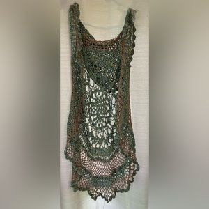 Very Small  Delicate crocheted (child size) Hippie Mandala with Hood.